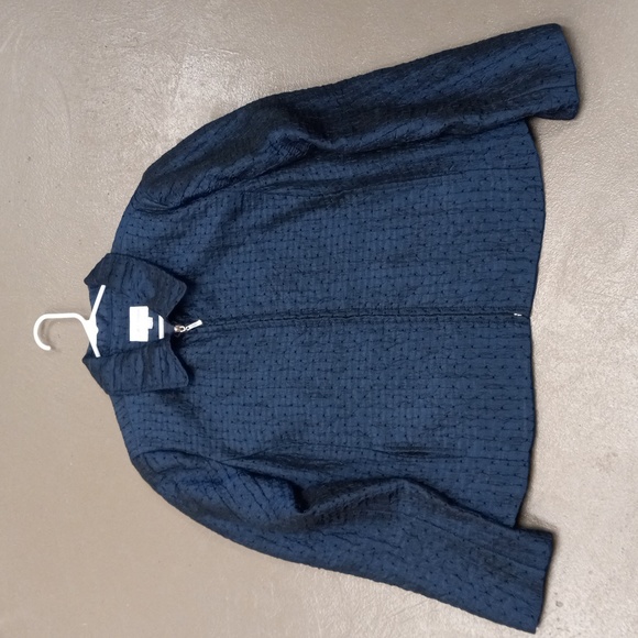 Erin London Midnight Blue and Black Shimmer, 2 Pocket Dress Jacket - Picture 12 of 13